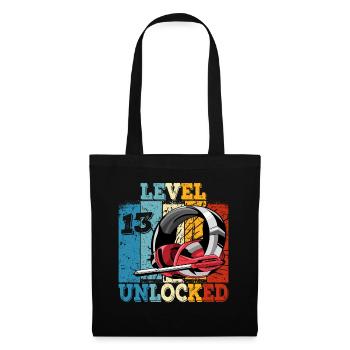 Kids Level 13 Unlocked Birthday Shirt Gamer - Tote Bag - black - Front