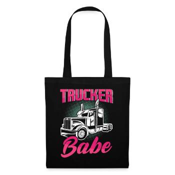 Trucker Babe Weiblicher Lkw-Fahrer Frau Trucker - Stoffbeutel - Schwarz - Vorne