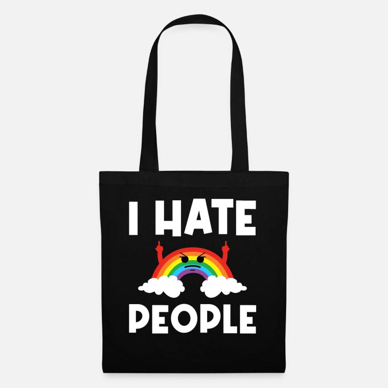 I Hat People Rainbow I Hate People Hate valentine - Tote Bag - black