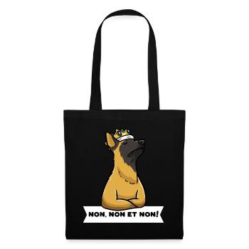 Chien Berger Belge Malinois Têtu - Sac en tissu - noir - Devant