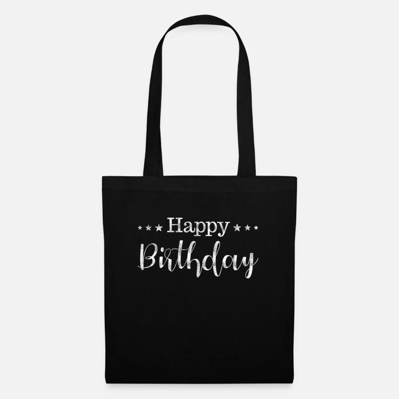 Happy Birthday - Stoffbeutel - Schwarz