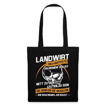 Landwirt Sarkastischer Sarkasmus Bauernhof - Stoffbeutel - Schwarz - Vorne