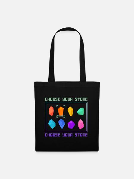 Stein Gaming Style Kristalle Nerd - Stoffbeutel - Schwarz