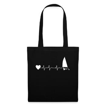 Heartbeat Heartline Heart Rate Beach Sailing - Tote Bag - black - Front