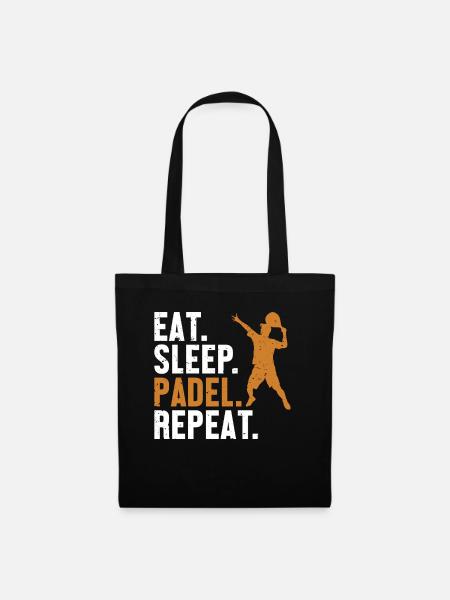 Eat Sleep Padel Repeat Paddleball Paddle Tennis - Stoffbeutel - Schwarz