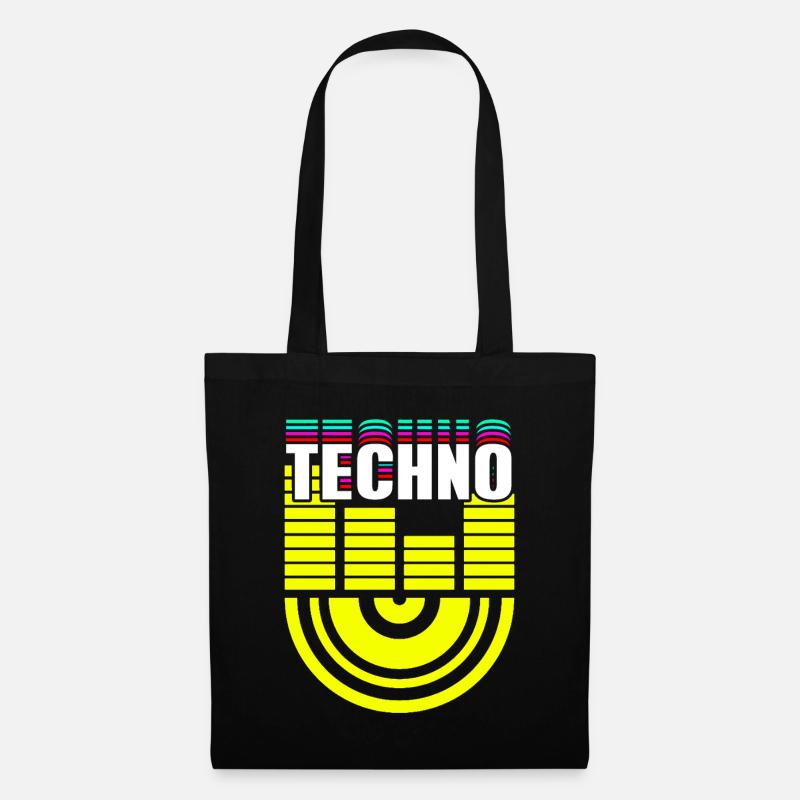 Techno - Stoffbeutel - Schwarz