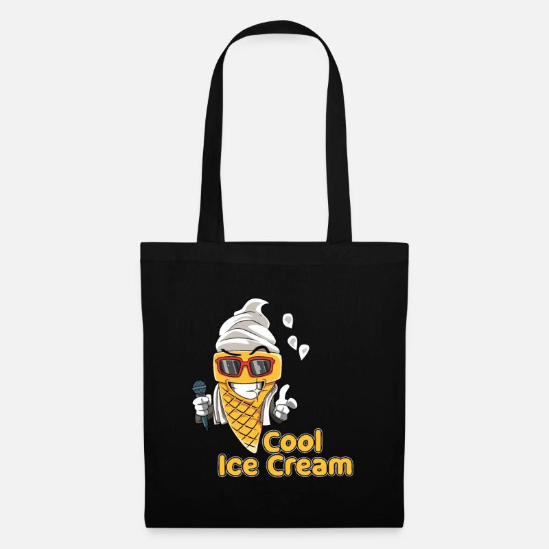 Crème glacée Crème glacée Cool Verres de vacances d’été - Sac en tissu - noir