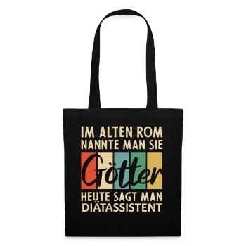 Lustige Diätassistent Sprüche - Stoffbeutel - Schwarz - Vorne
