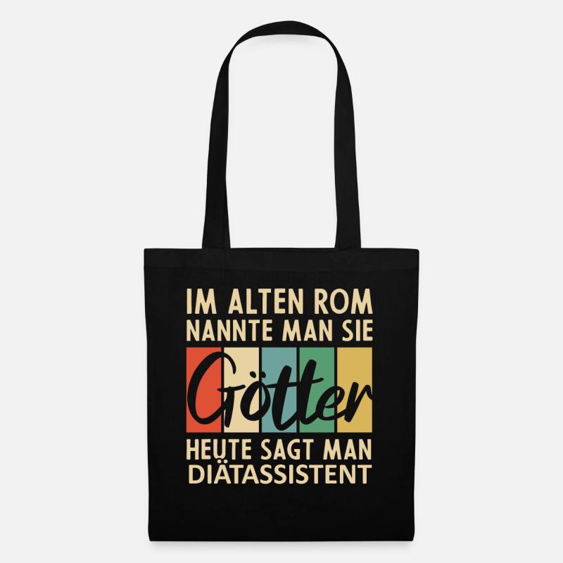 Lustige Diätassistent Sprüche - Stoffbeutel - Schwarz