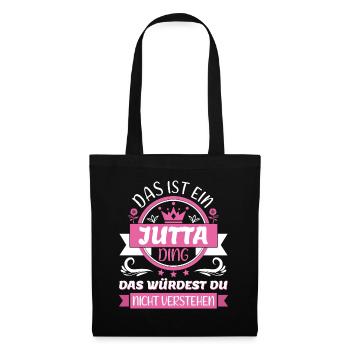 Jutta Name Vorname Namenstag Namensgeschenk - Stoffbeutel - Schwarz - Vorne