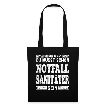 Notfallsanitäter Sanitäter - Stoffbeutel - Schwarz - Vorne