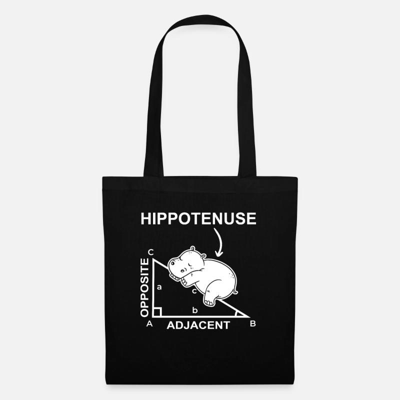 Hippotenuse Mathe Nilpferd Hippo Lustig Wortspiel - Stoffbeutel - Schwarz