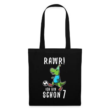 Ich bin schon 7 Dino - Stoffbeutel - Schwarz - Vorne