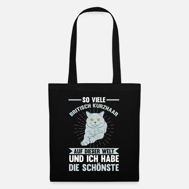 Katzen Britisch Kurzhaar - Stoffbeutel - Schwarz