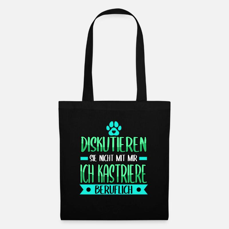 Diskutieren sie nicht mit mir ich kastriere - Stoffbeutel - Schwarz