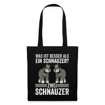 Zwei Schnauzer Hund Schnauzer - Stoffbeutel - Schwarz - Vorne