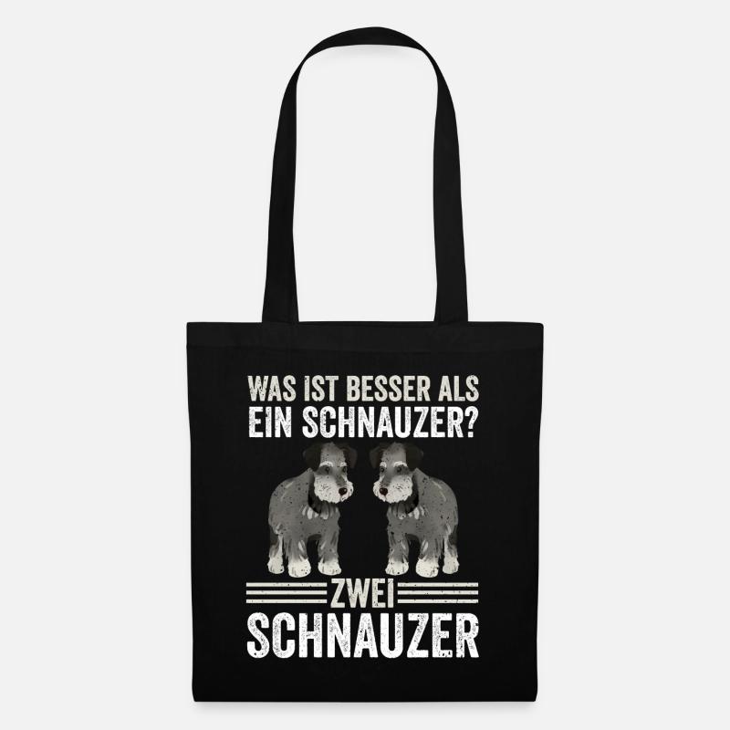 Zwei Schnauzer Hund Schnauzer - Stoffbeutel - Schwarz