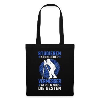 Vermessungstechniker studieren Vermesser - Stoffbeutel - Schwarz - Vorne