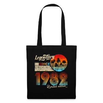 39th Birthday Gift Vintage Legendary Since 1982 - Stoffbeutel - Schwarz - Vorne