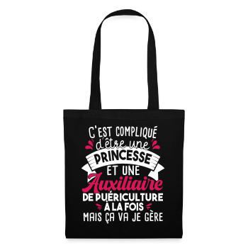 Auxiliaire Puériculture Puéricultrice Métier Noël - Sac en tissu - noir - Devant