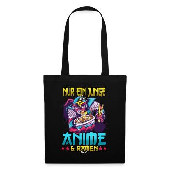 Nur ein Junge der Anime & Ramen liebt - Stoffbeutel - Schwarz - Vorne