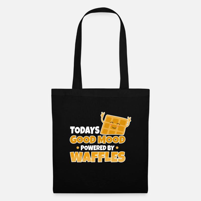 Powered by Waffles - Stoffbeutel - Schwarz