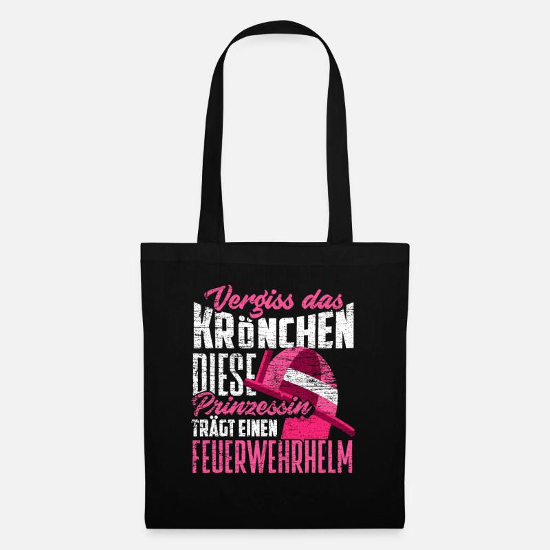 Frauen Feuerwehrfrau Feuerwehr - Stoffbeutel - Schwarz