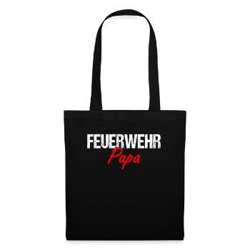 Feuerwehr Papa - Stoffbeutel - Schwarz - Vorne