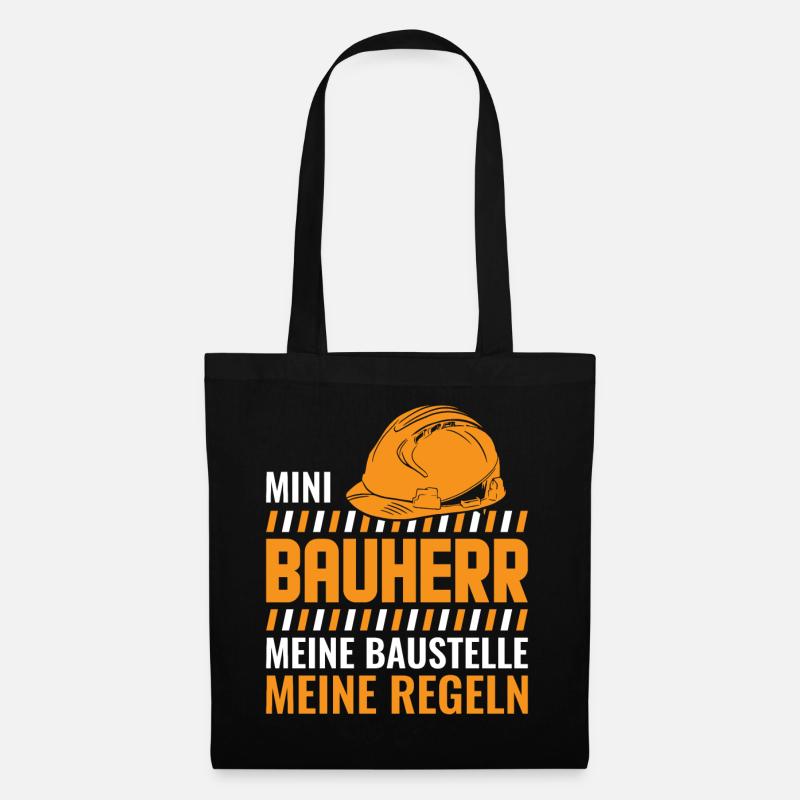 Kinder Baustelle Bauherr Geschenk - Stoffbeutel - Schwarz