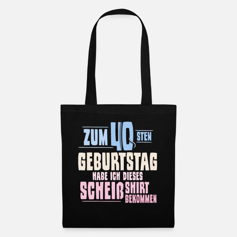 40. Geburtstag - Stoffbeutel - Schwarz
