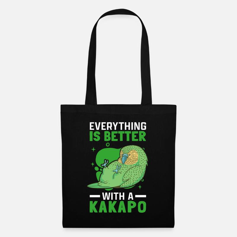 Besser mit Kakapo Neuseeland flugunfähiger Kakapo - Stoffbeutel - Schwarz