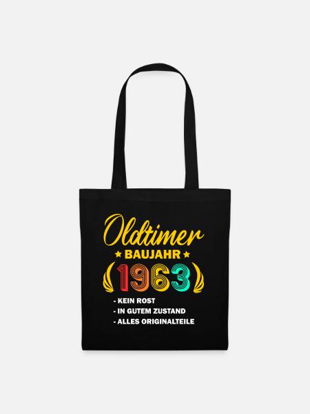 Oldtimer Baujahr 1963 Jahrgang Geburtstag Geschenk - Stoffbeutel - Schwarz