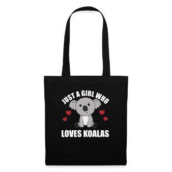 Une seule fille qui aime les koalas - koala doux - Sac en tissu - noir - Devant