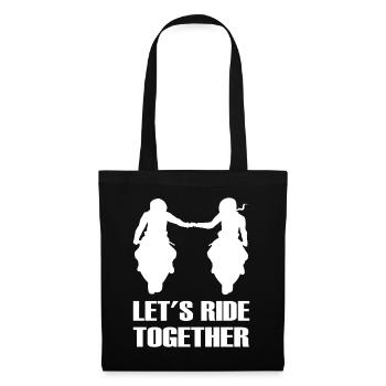 Bikercouple Let's ride together Motorrad Pärchen - Stoffbeutel - Schwarz - Vorne