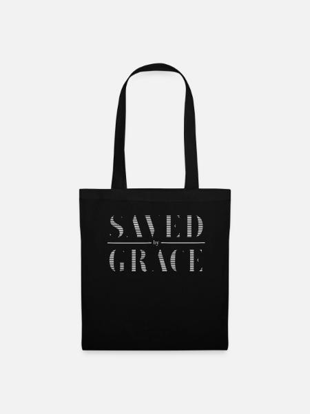 Saved By Grace Jesus Bibel Christlicher Spruch - Stoffbeutel - Schwarz