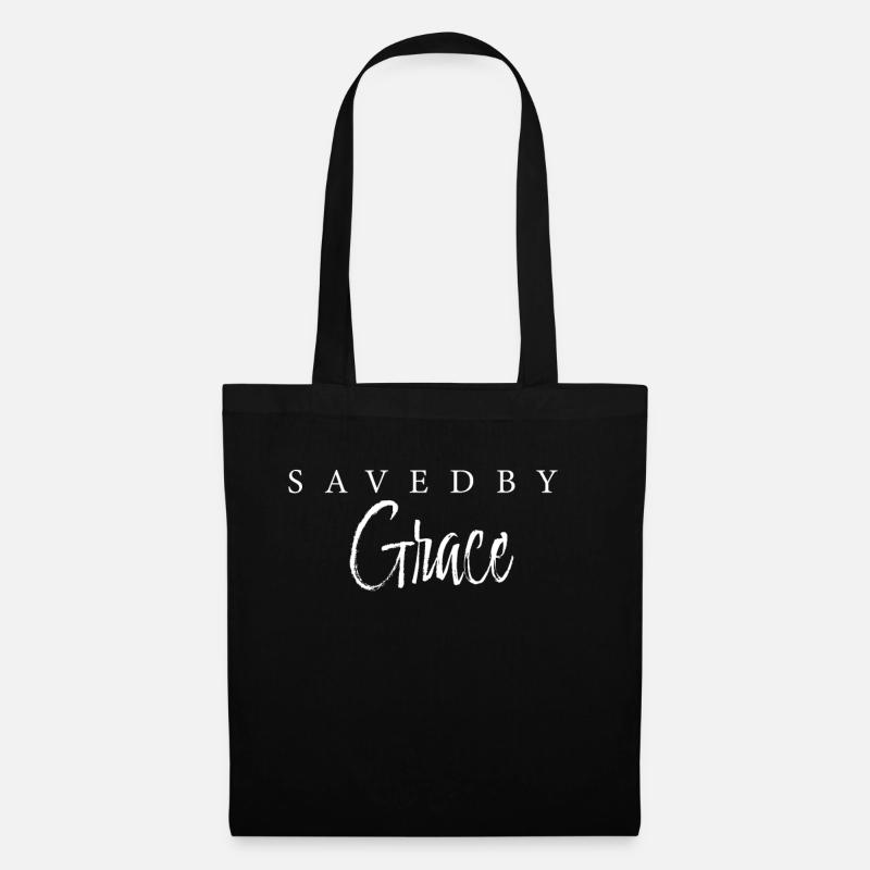 Saved By Grace Jesus Bibel Christlicher Spruch - Stoffbeutel - Schwarz