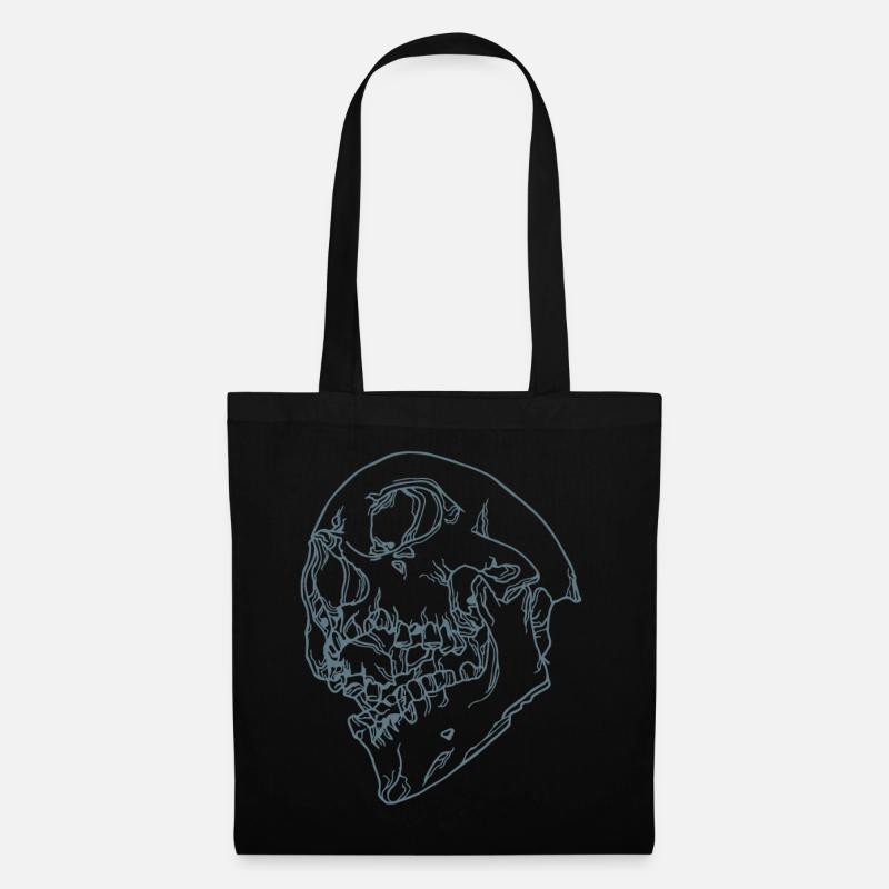 Totenkopf Schädel Skull Halloween Horror Metal Emo - Stoffbeutel - Schwarz