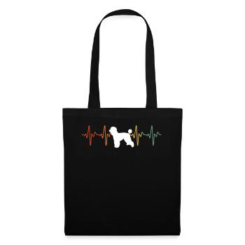 Distressed Poodle Heartbeat - Stoffbeutel - Schwarz - Vorne