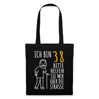 38 Geburtstag 38er 38ter Ich bin 38 Jahre alt Mann - Stoffbeutel - Schwarz - Vorne