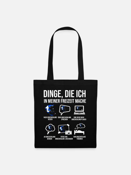 Griechenland Spruch Heimatland Urlaub Grieche - Stoffbeutel - Schwarz