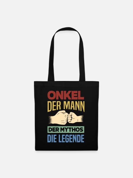 Retro Onkel Legende - Stoffbeutel - Schwarz