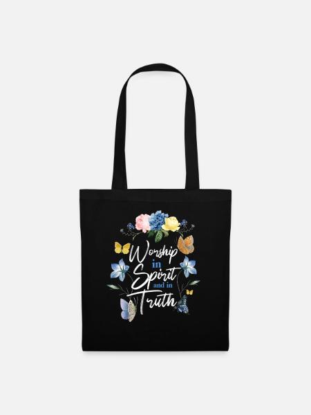Christian Bible Verse Butterfly - Stoffbeutel - Schwarz