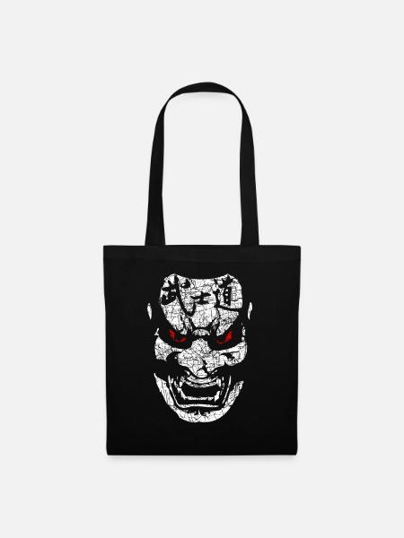 Kabuki Samurai Japanische Kampfkunst Maske - Stoffbeutel - Schwarz