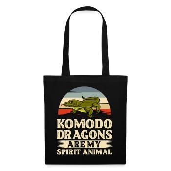 Komodowaran Komododrache Waran Echse Indonesische - Stoffbeutel - Schwarz - Vorne
