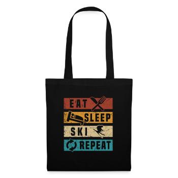 Skieurs Après-ski Party Eat Sleep Ski Repeat - Sac en tissu - noir - Devant