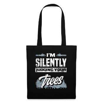 Arboriculteur Aboriste Forestier Travailleur forestier - Sac en tissu - noir - Devant