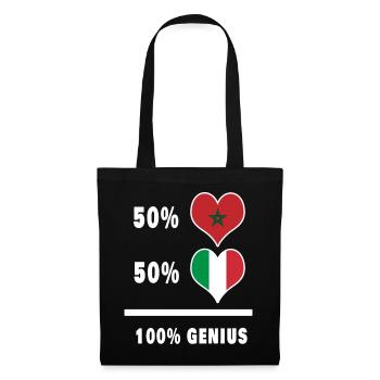 Italien und Marokko genial / Geschenk - Stoffbeutel - Schwarz - Vorne