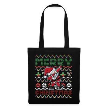 Joyeux Noël Dabbing Père Noël Pyjama - Sac en tissu - noir - Devant