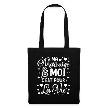 Marraine Filleule Filleul - Sac en tissu - noir - Devant