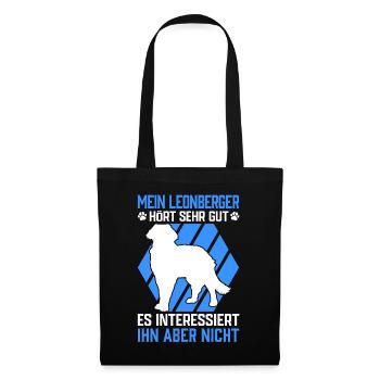 Mein Leonberger hört gut Leonberg Hund - Stoffbeutel - Schwarz - Vorne